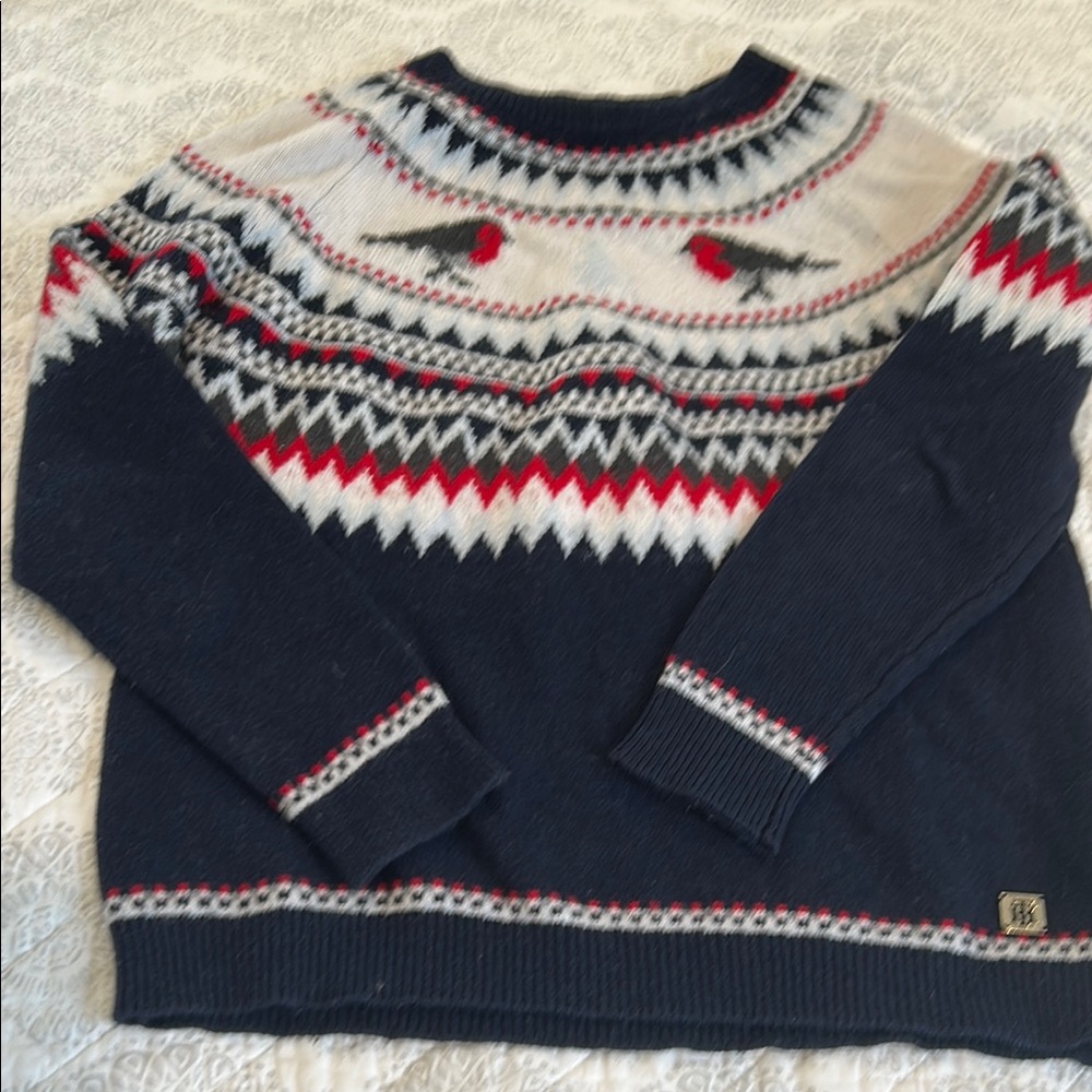 Men's Navy Patterned Sweater